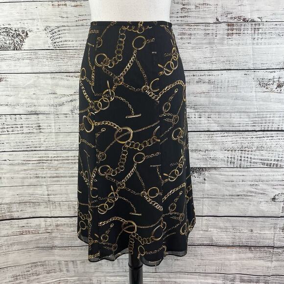 Evan Picone 3pc Skirt Suit size 8 Blazer Scarf Black Gold Equestrian Career - Picture 14 of 15